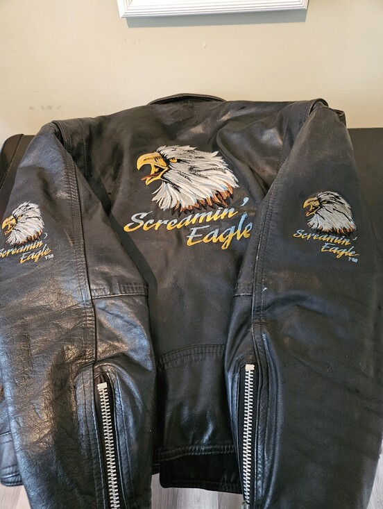 Vintage Other - Vintage Screaming Eagle Leather Bomber Jacket